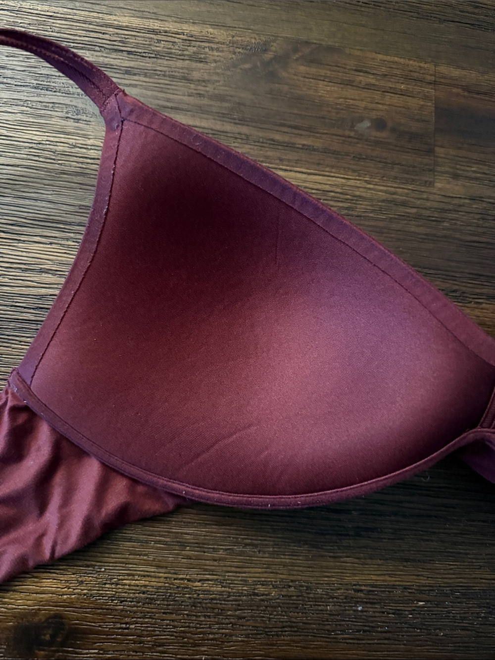 American Eagle Aerie Real Sunnie Wireless Push Up Bra Burgundy 36B - Picture 9 of 11